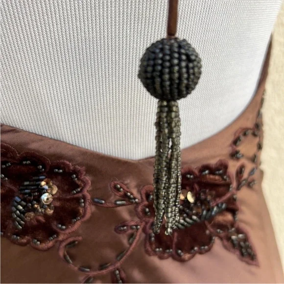 Vintage 90’s 100% Silk Beaded Dress Vintage Beaded Dress Lace Dress Silk Prom - Picture 12 of 17